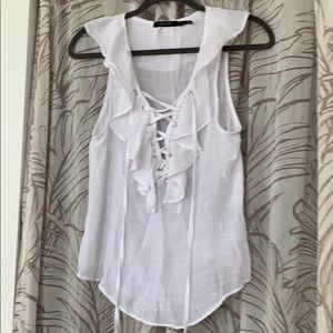 Ruffled linen top